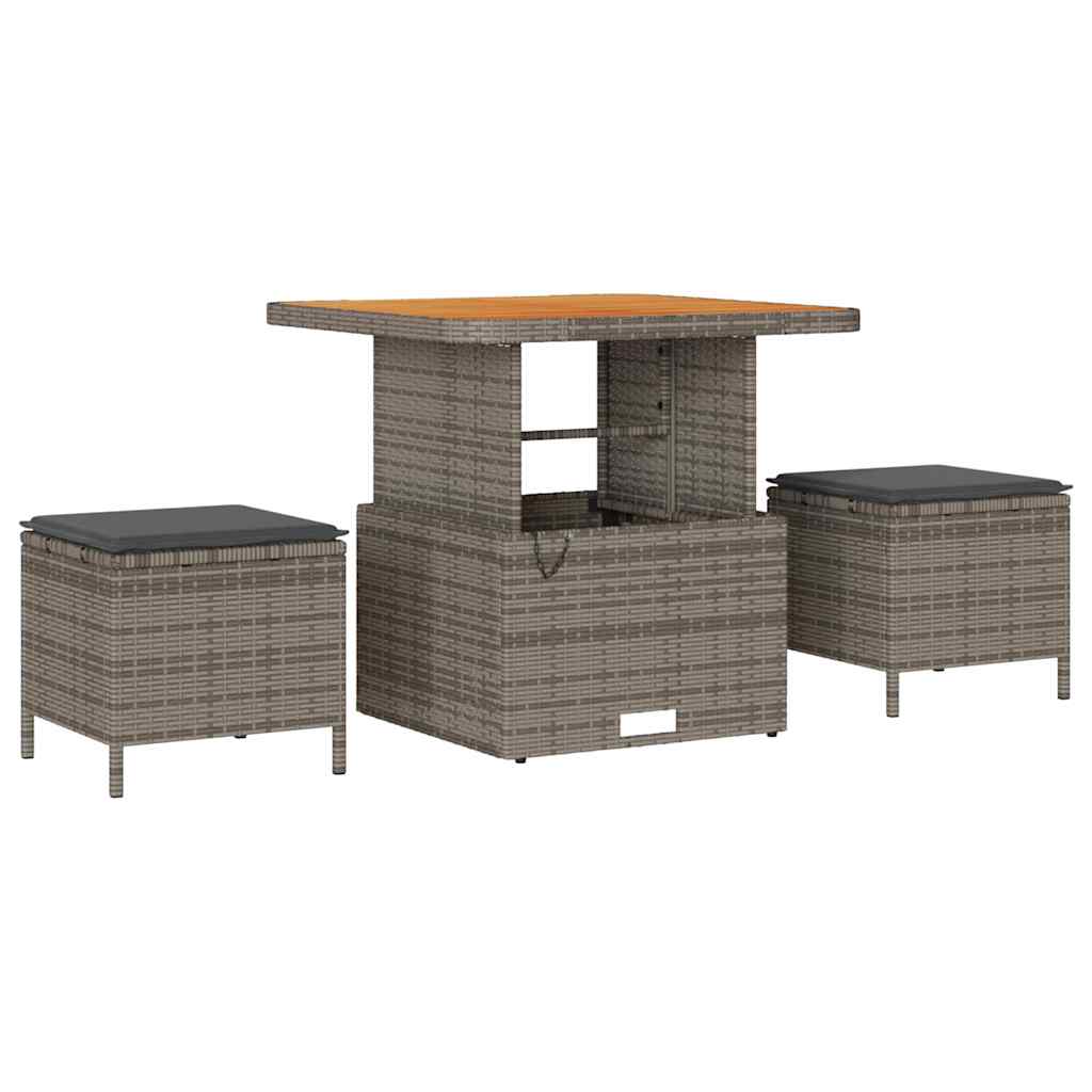 Havesofa Sæt 11 stk. Grå polyrattan