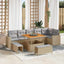 Havesofa Sæt 9 stk. Beige polyrattan