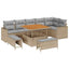 Havesofa Sæt 9 stk. Beige polyrattan