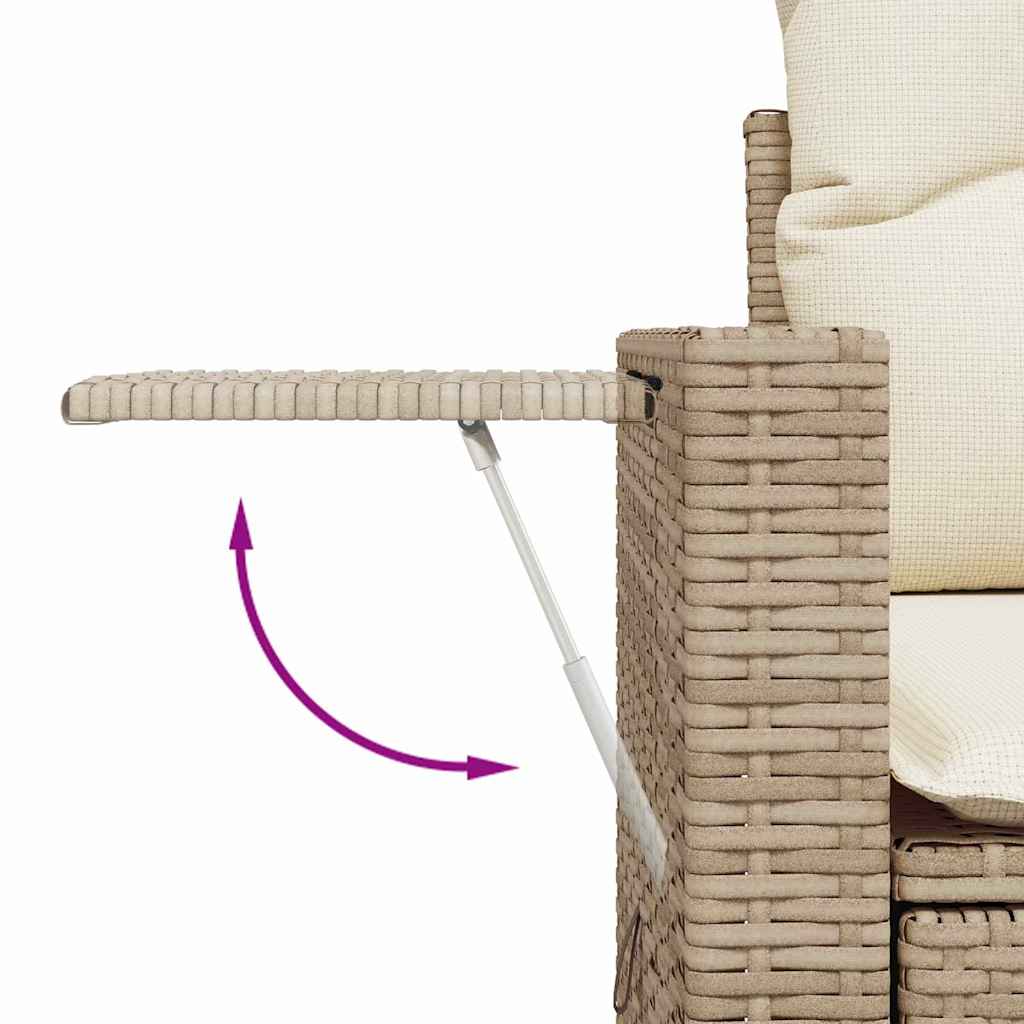 Havesofa Sæt 9 stk. Beige polyrattan