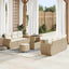 Havesofa Sæt 9 stk. Beige polyrattan