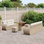Havesofa Sæt med pude med opbevaring 10 pcs Beige polyrattan