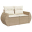Havesofa Sæt med pude med opbevaring 10 pcs Beige polyrattan