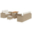 Havesofa Sæt 8 pcs Beige polyrattan