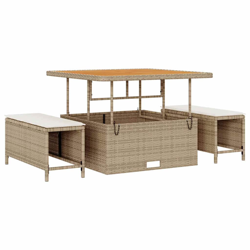 Havesofa Sæt 8 stk. Beige polyrattan