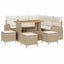 Havesofa Sæt 9 stk. Beige polyrattan