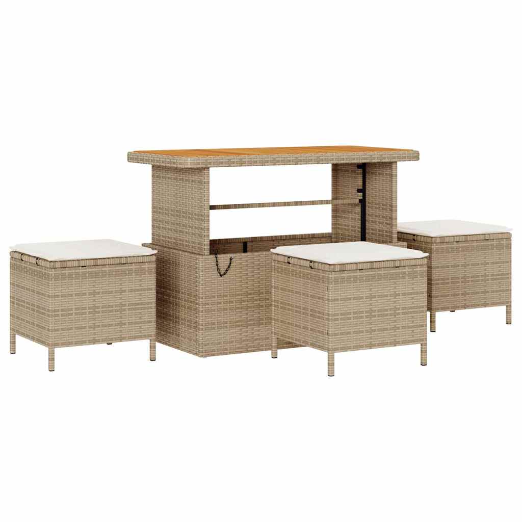Havesofa Sæt 13 stk. Beige polyrattan