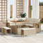 Havesofa Sæt 8 stk. Beige polyrattan