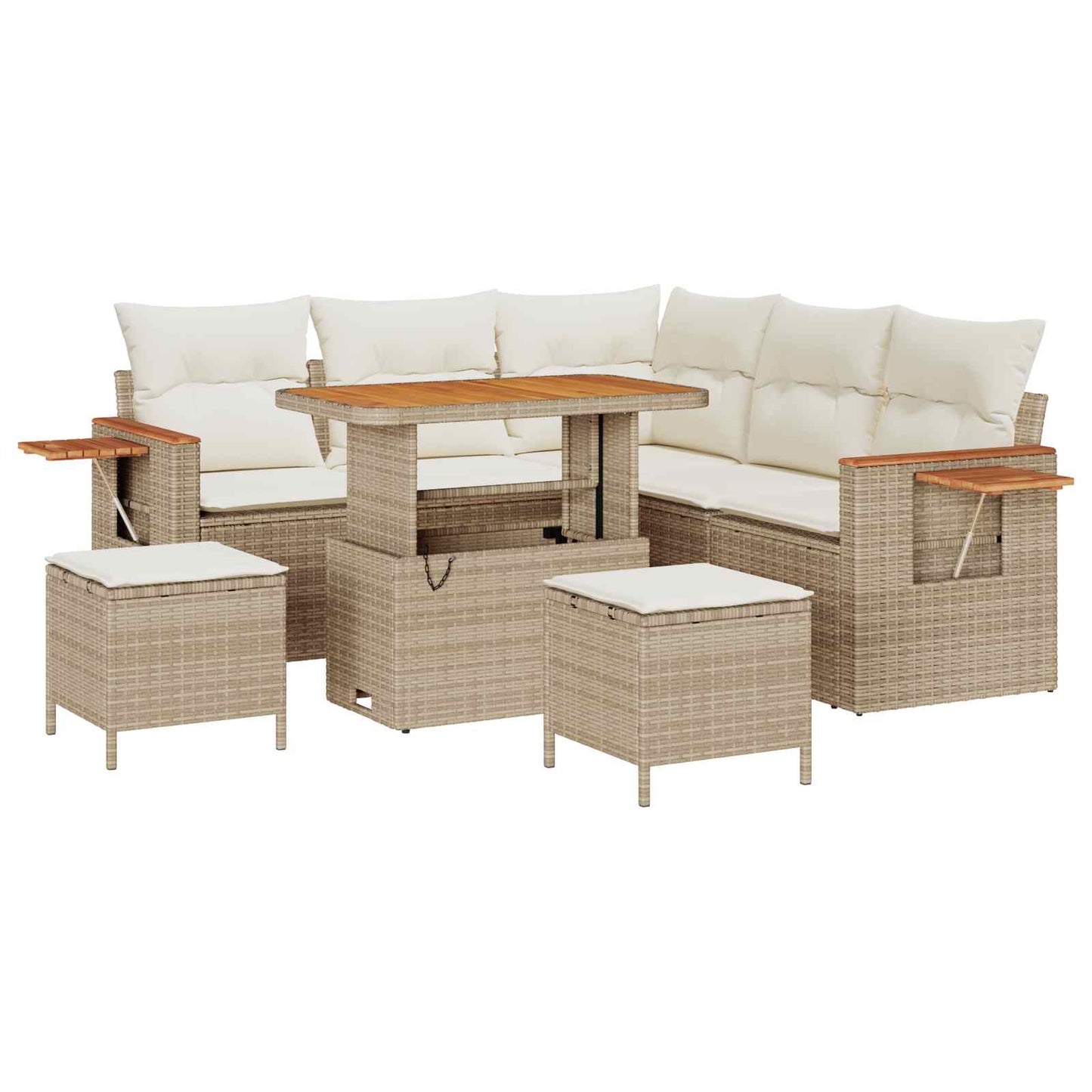 Havesofa Sæt 8 stk. Beige polyrattan