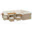 Havesofa Sæt 13 stk. Beige polyrattan