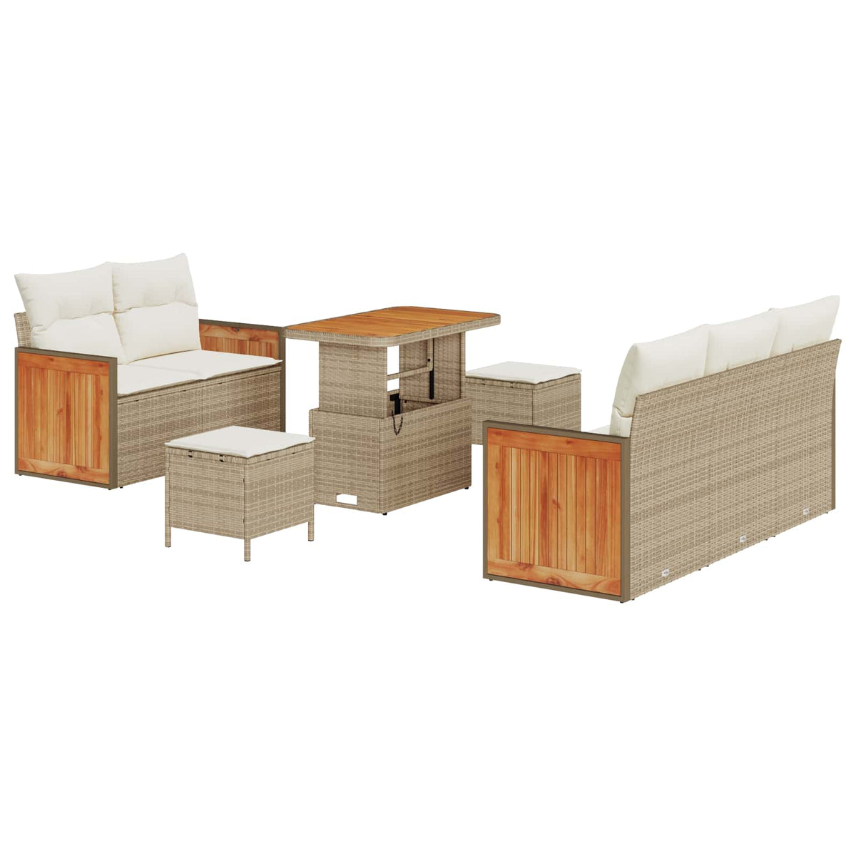 Havesofa Sæt 8 stk. 8-Antal sæder Beige og creme