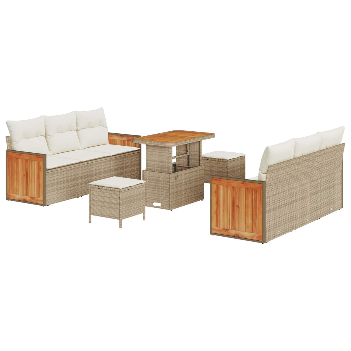 Havesofa Sæt 9 stk. 8-Antal sæder Beige og creme
