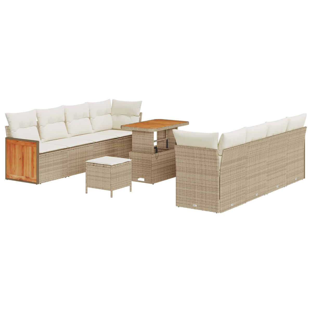 Havesofa Sæt 11 stk. 11-Antal sæder Beige og creme
