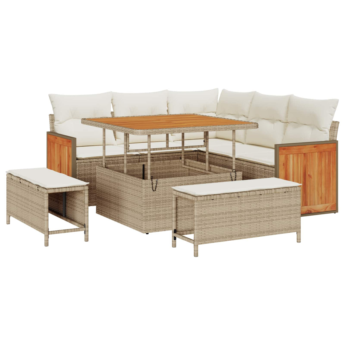 Havesofa Sæt 8 stk. 8-Antal sæder Beige og creme