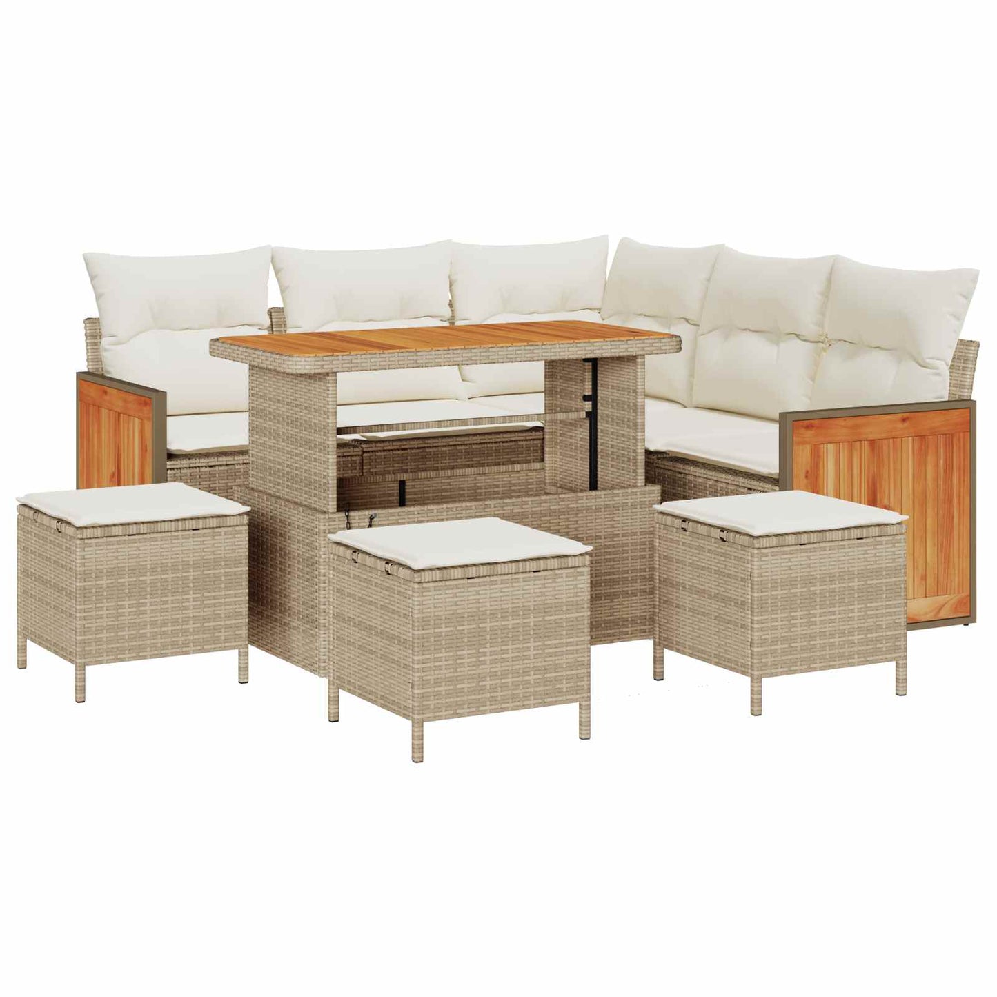Havesofa Sæt 9 stk. 9-Antal sæder Beige og creme