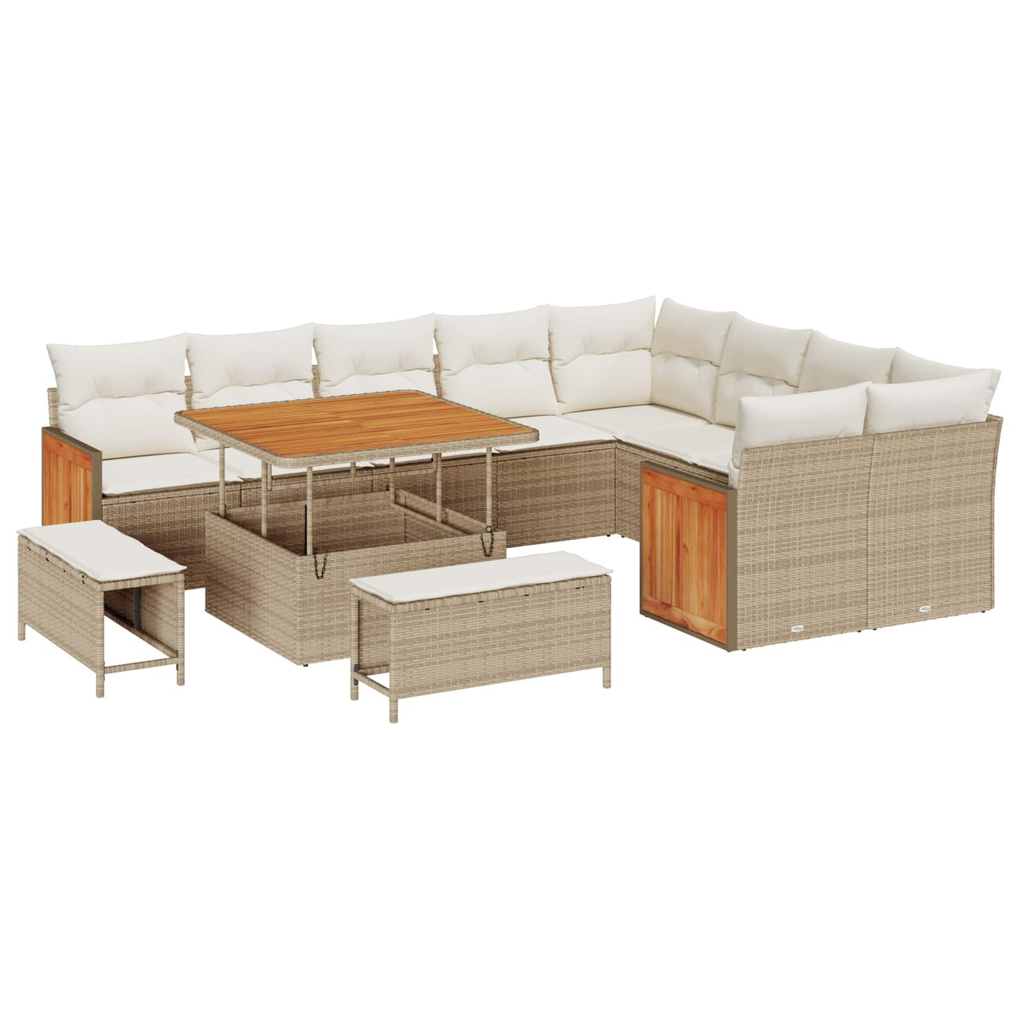 Havesofa Sæt 12 stk. 12-Antal sæder Beige og creme