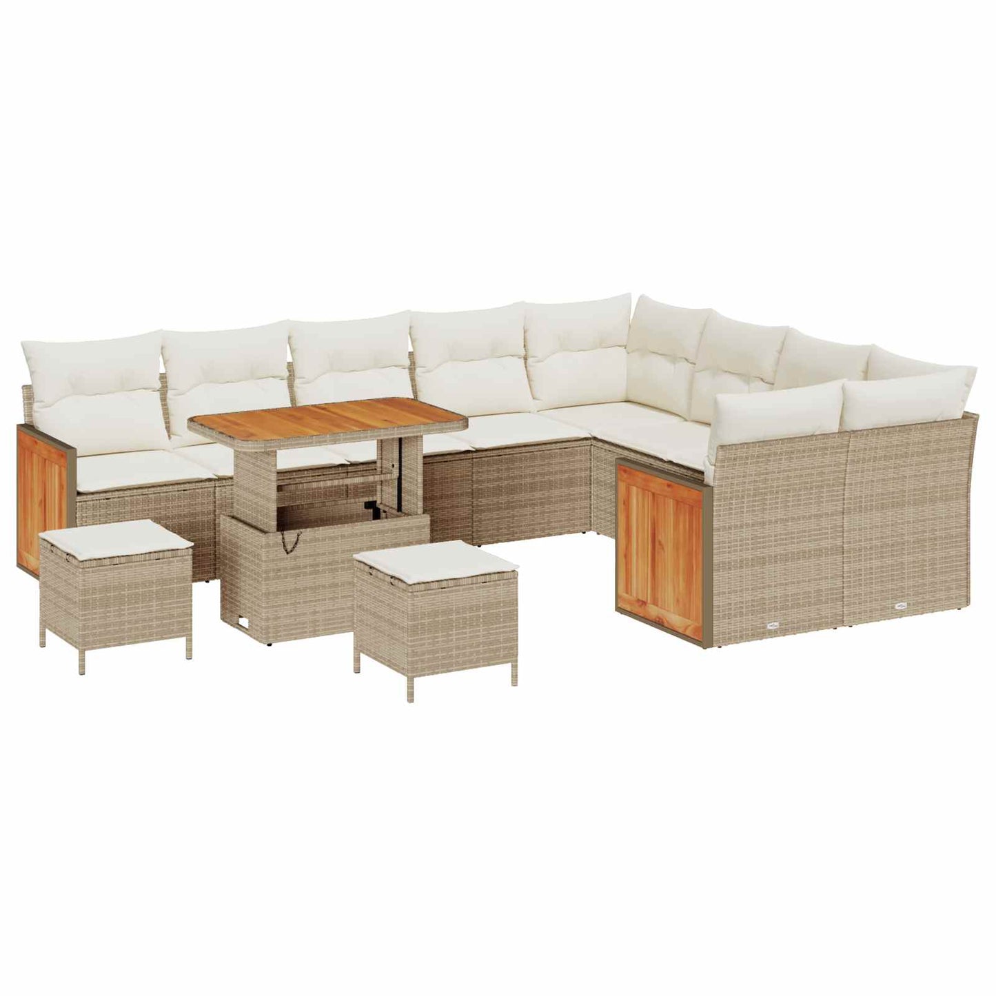 Havesofa Sæt 12 stk. 12-Antal sæder Beige og creme