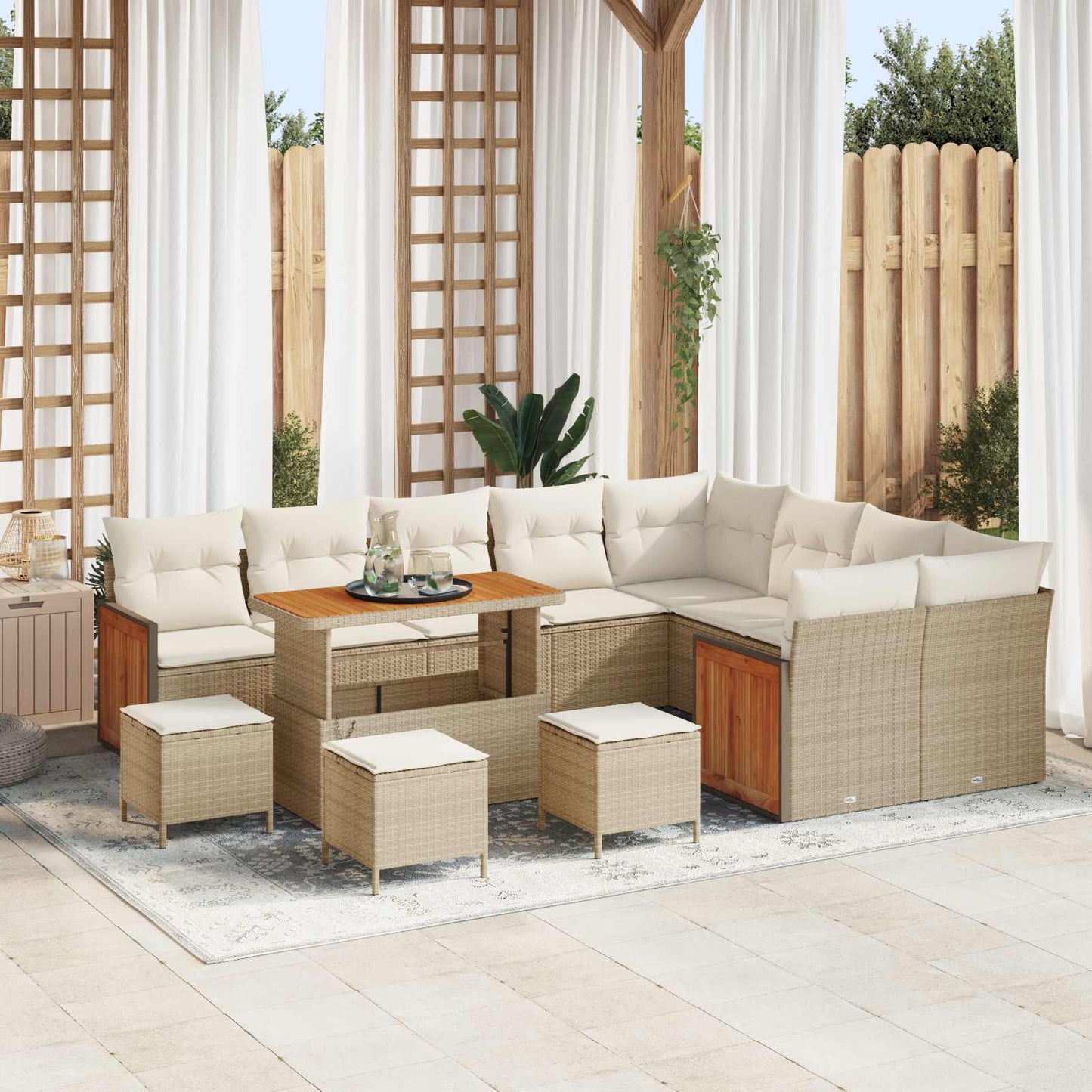 Havesofa Sæt 13 stk. 13-Antal sæder Beige og creme