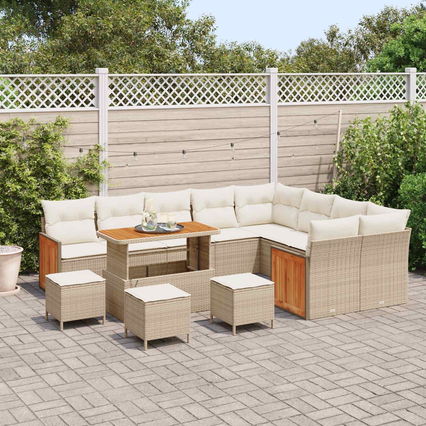 Havesofa Sæt 13 stk. 13-Antal sæder Beige og creme