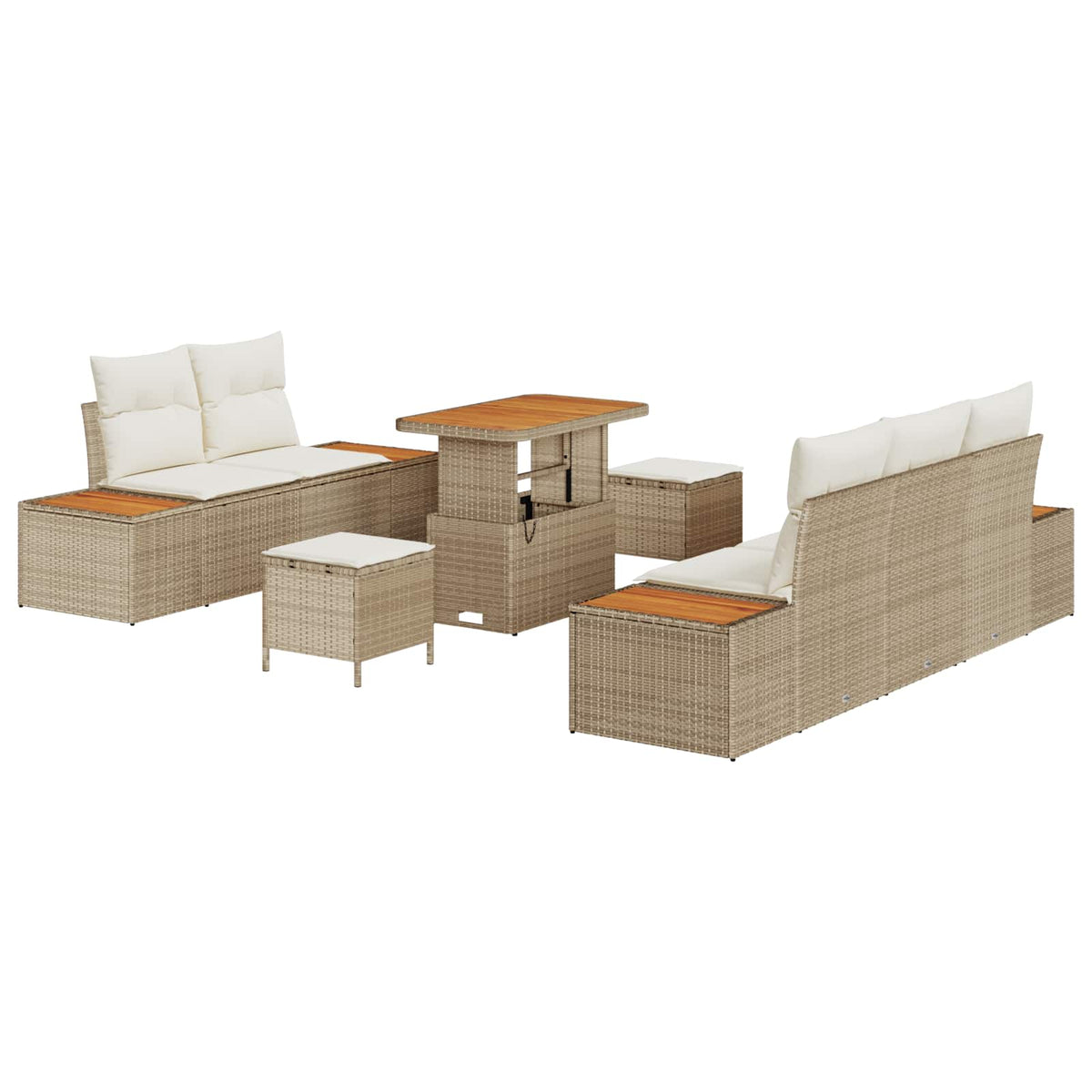 Havesofa Sæt 8 stk. 7-Antal sæder Beige og creme