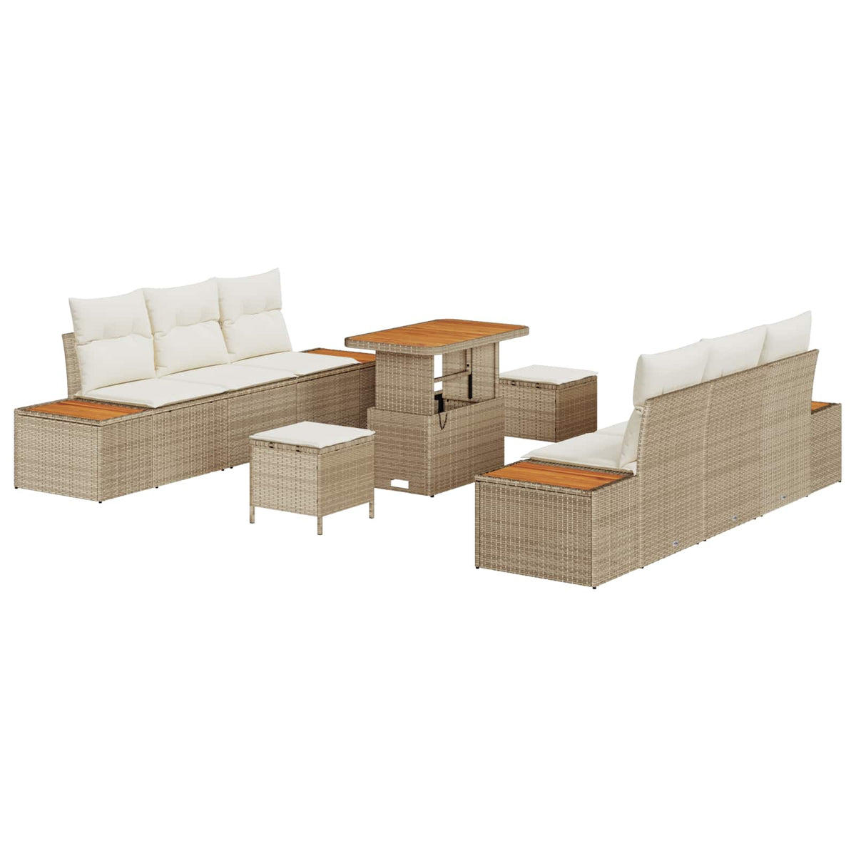 Havesofa Sæt 9 stk. 8-Antal sæder Beige og creme