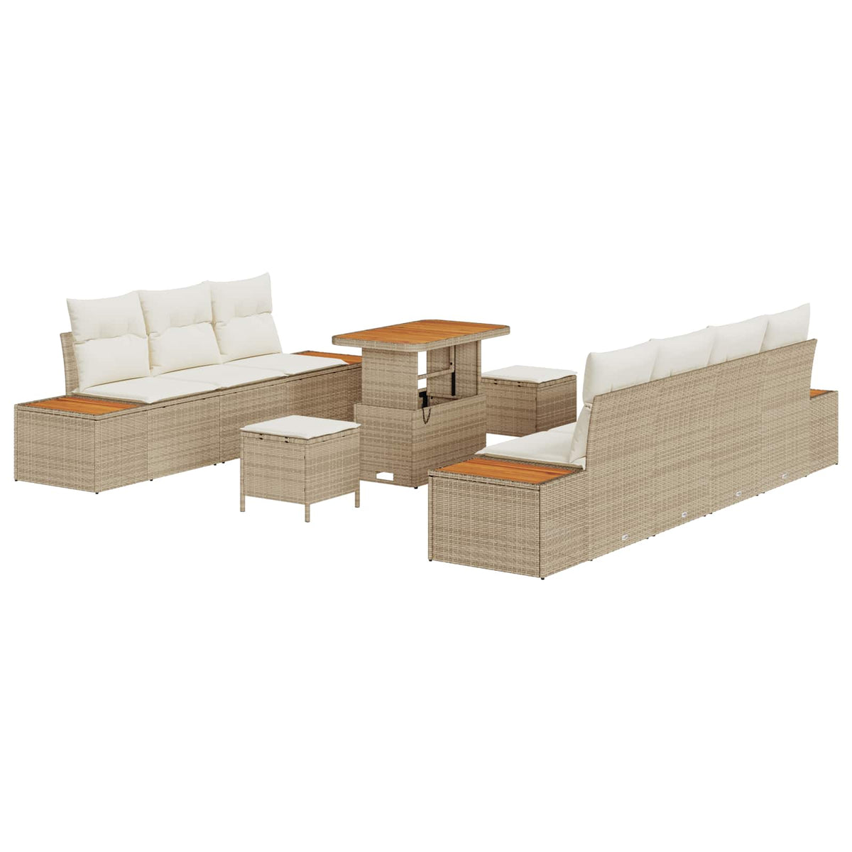 Havesofa Sæt 10 stk. 9-Antal sæder Beige og creme
