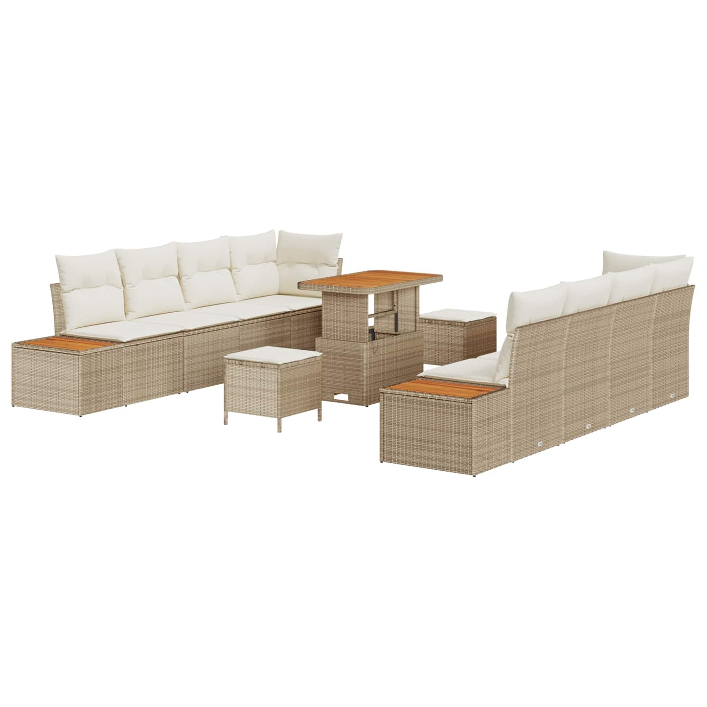 Havesofa Sæt 11 stk. 10-Antal sæder Beige og creme