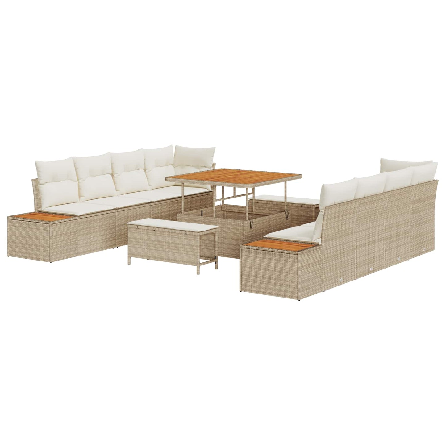Havesofa Sæt 11 stk. 10-Antal sæder Beige og creme