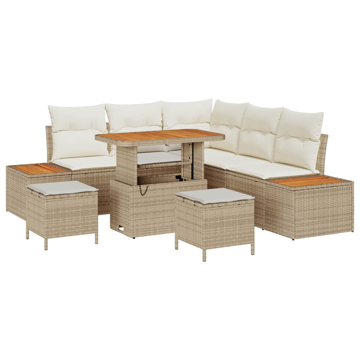 Havesofa Sæt 8 stk. 7-Antal sæder Beige og creme