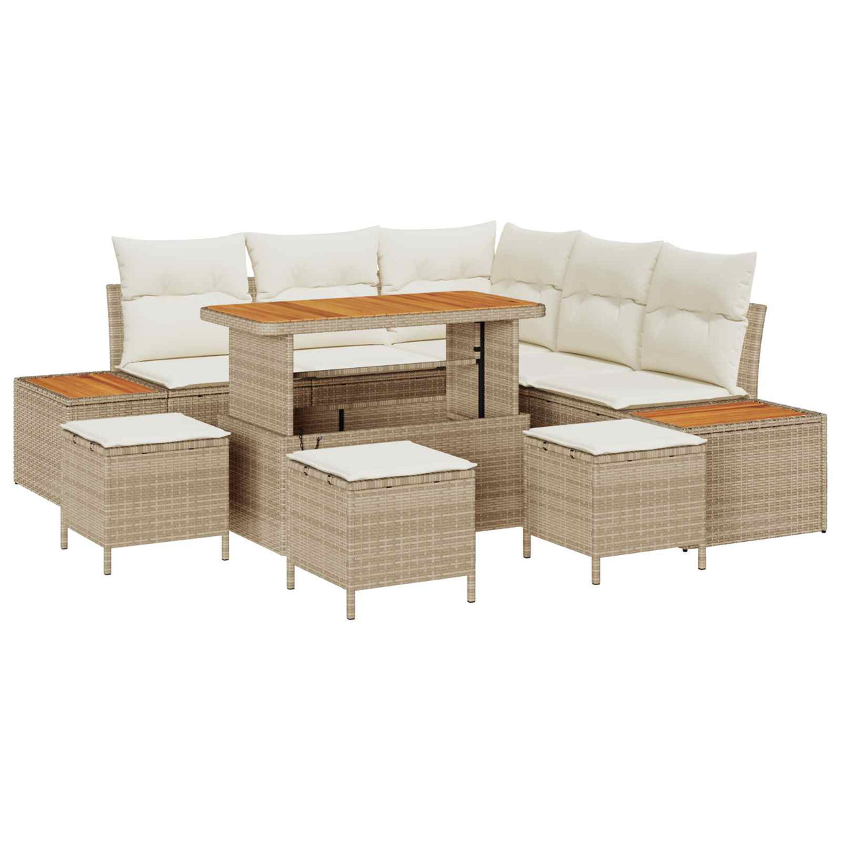 Havesofa Sæt 9 stk. 8-Antal sæder Beige og creme