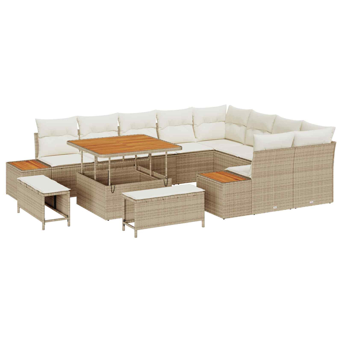 Havesofa Sæt 12 stk. 11-Antal sæder Beige og creme