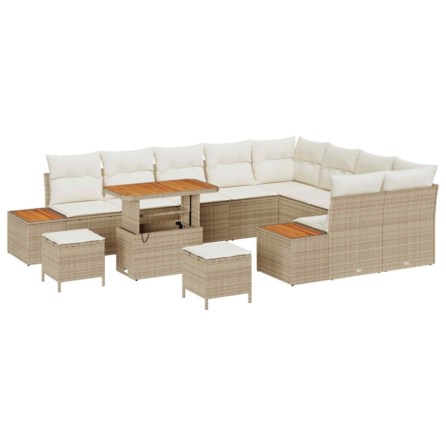 Havesofa Sæt 12 stk. 11-Antal sæder Beige og creme