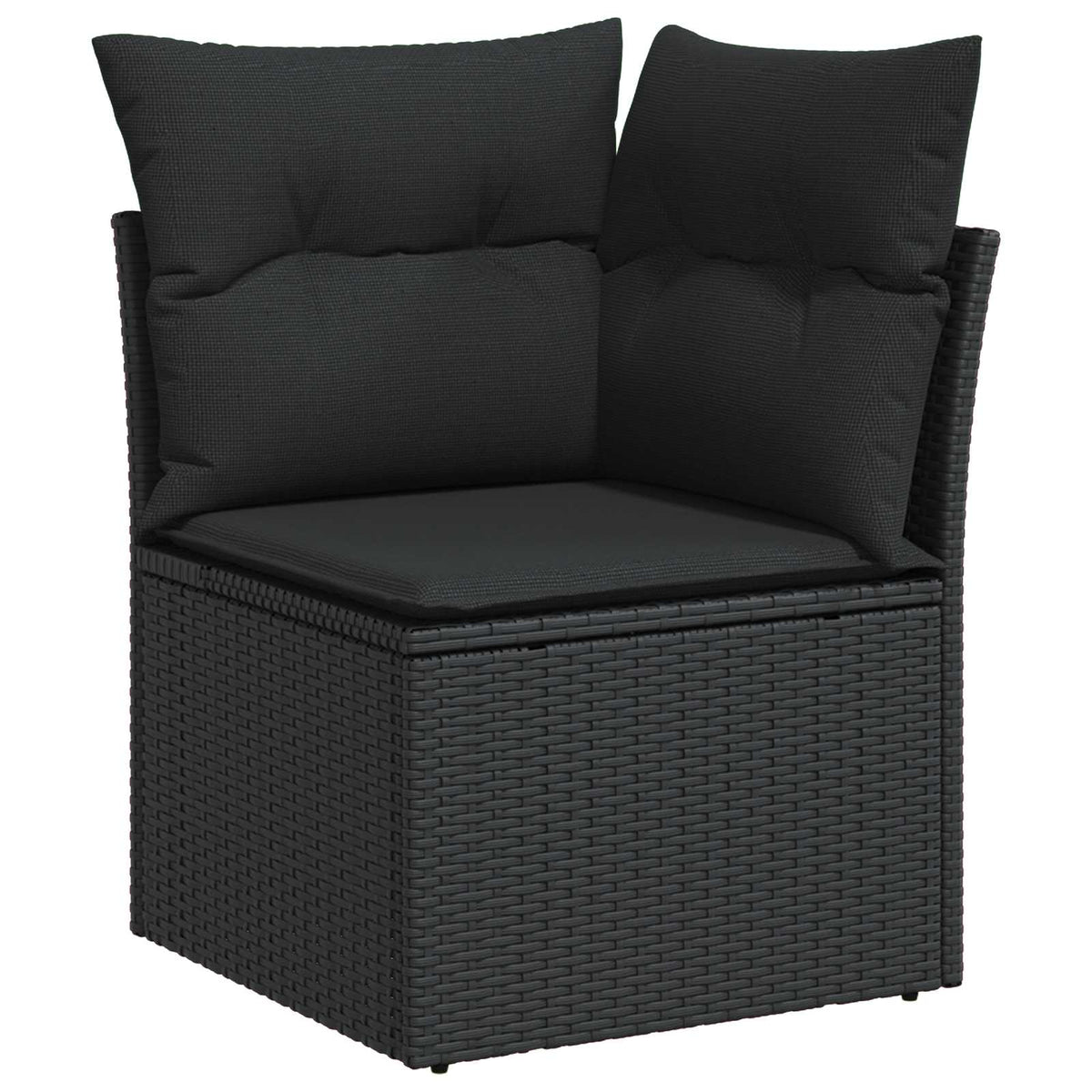 Havesofa Sæt 11 stk. 8-Antal sæder Sort polyrattan