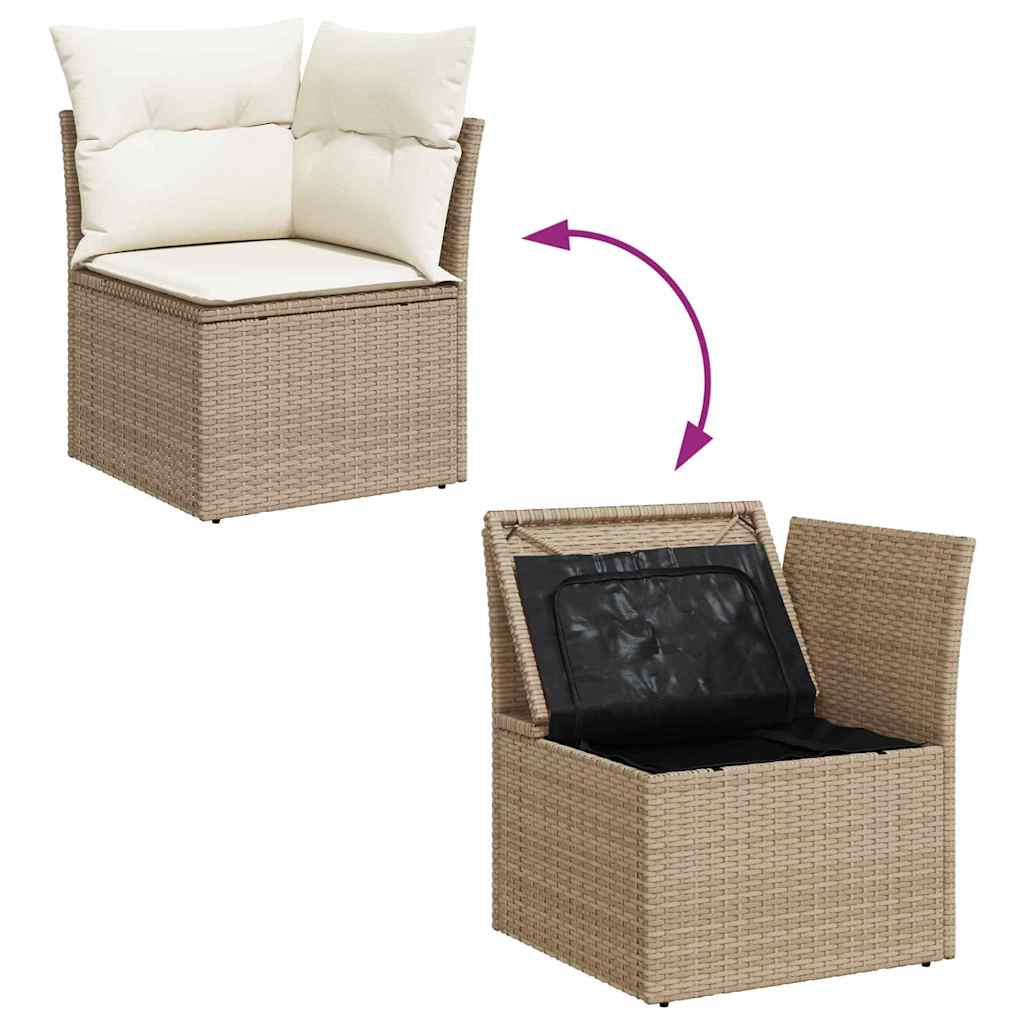 Havesofa Sæt 8 stk. 5-Antal sæder Beige og creme polyrattan