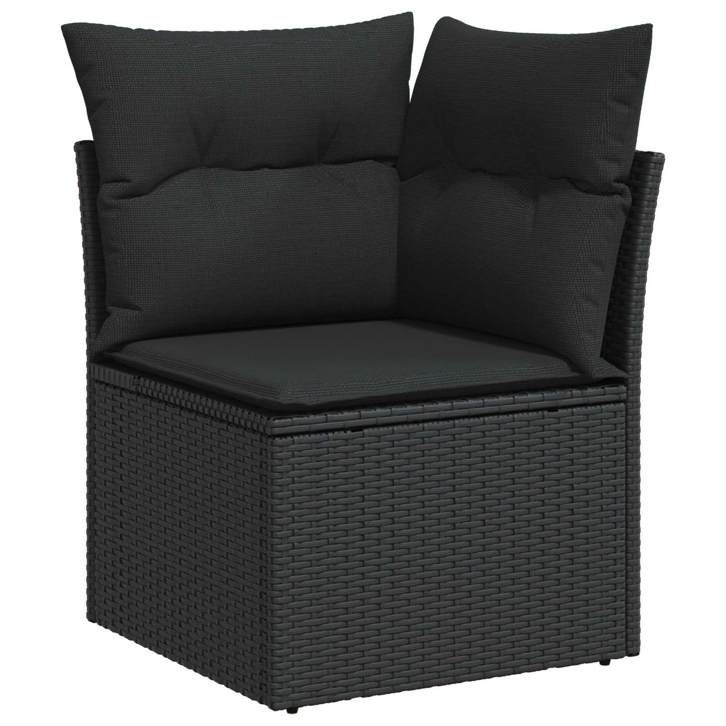 Havesofa Sæt 9 stk. 5-Antal sæder Sort polyrattan