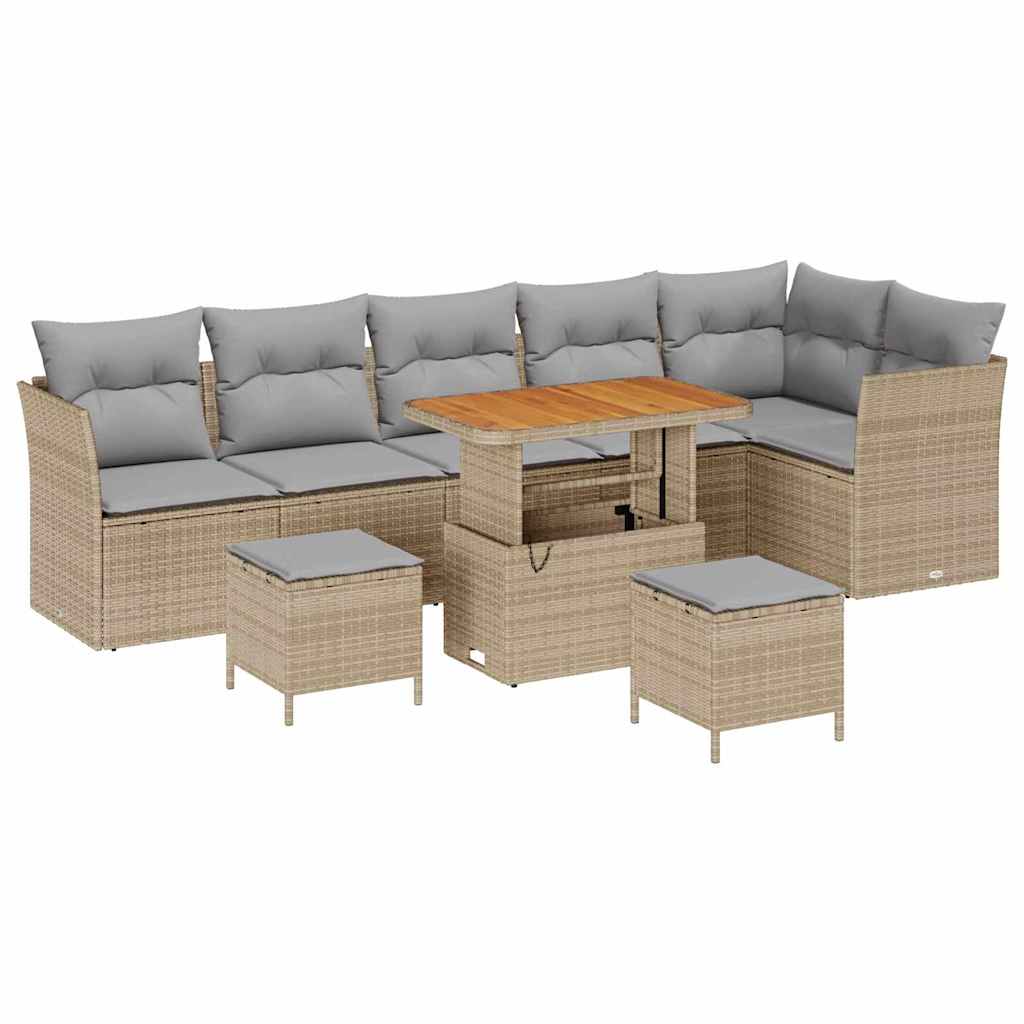 Havesofa Sæt 9 stk. 6-Antal sæder beige og lysegrå