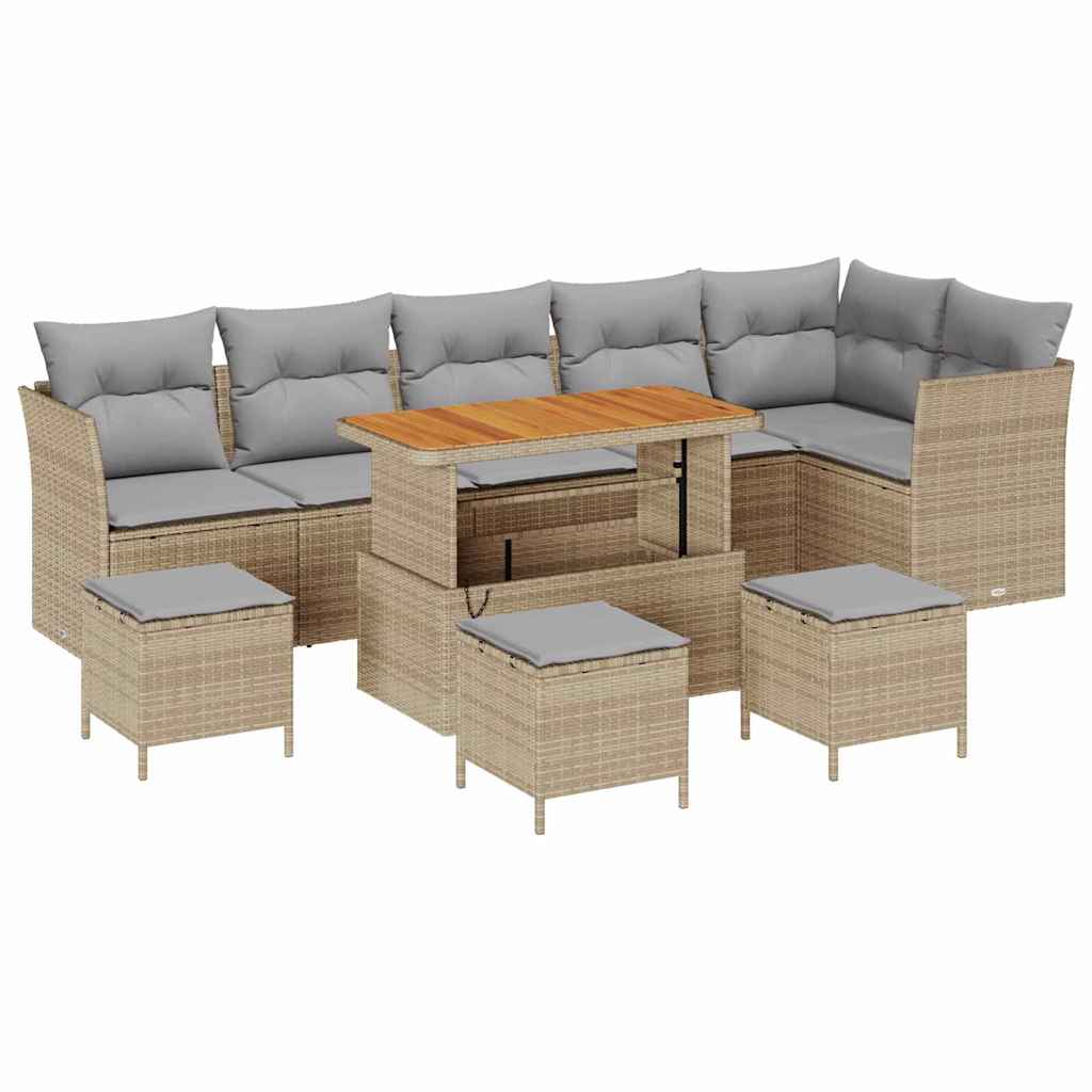 Havesofa Sæt 10 stk. 6-Antal sæder beige og lysegrå