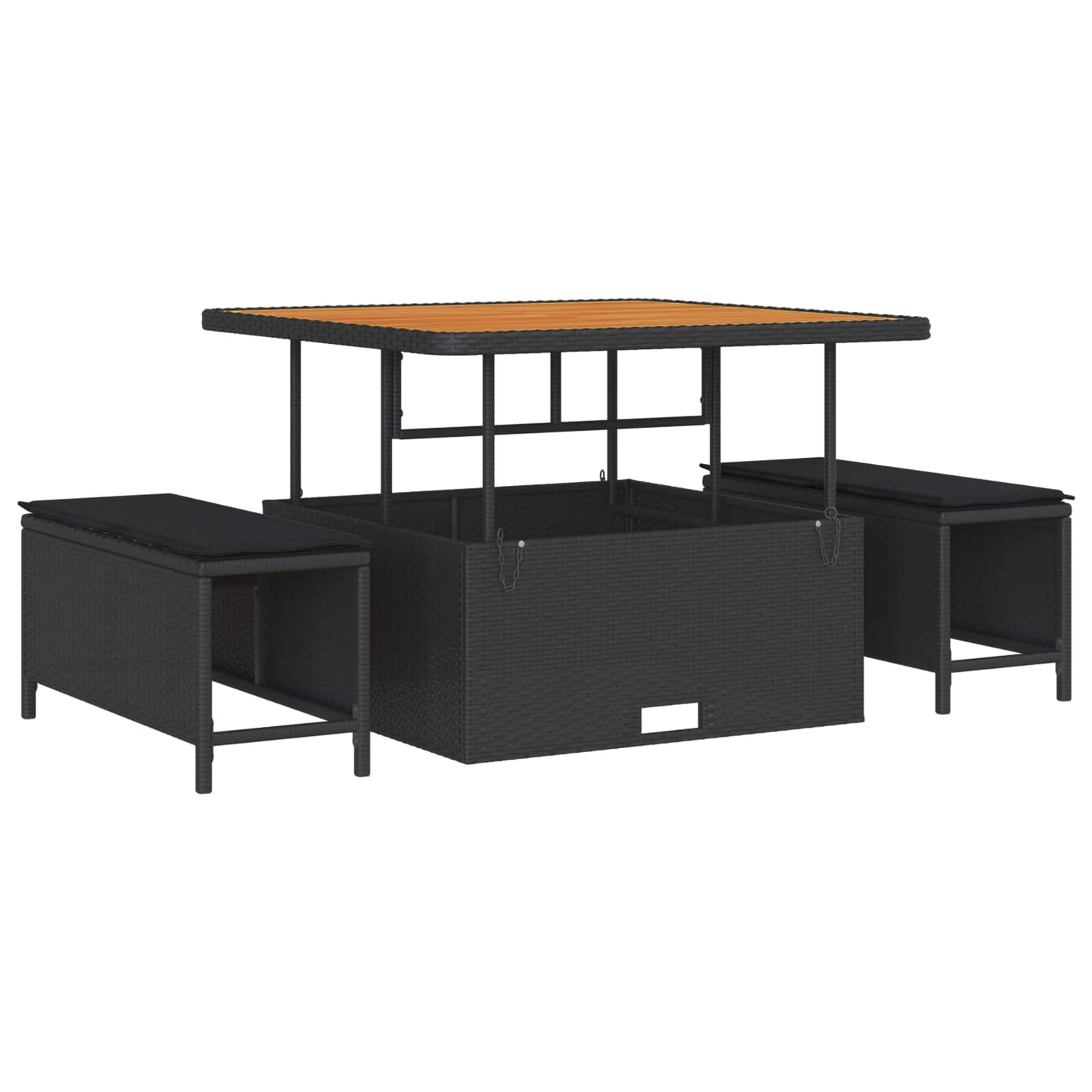 Havesofa Sæt 12 stk. 9-Antal sæder Sort polyrattan