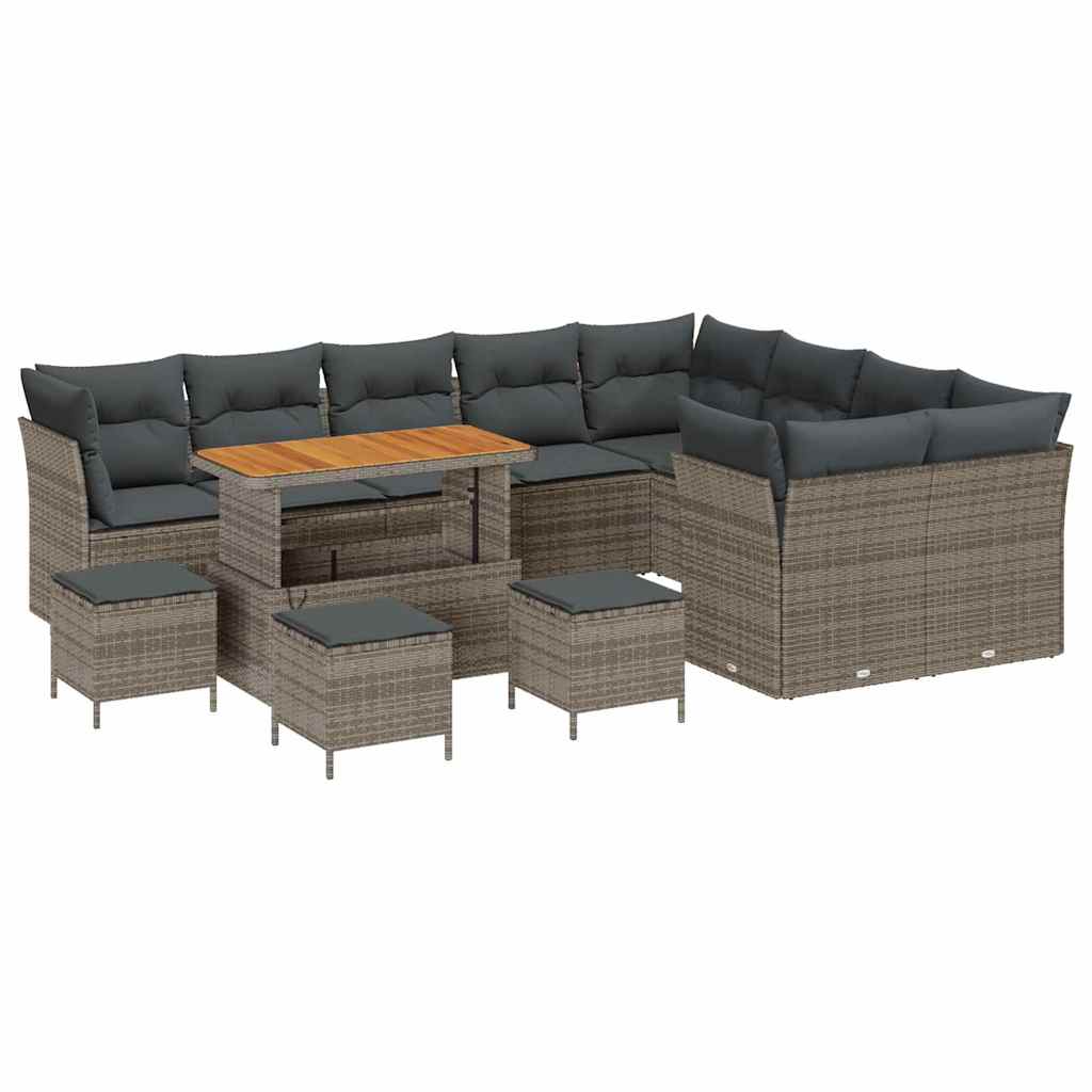 Havesofa Sæt 13 stk. 9-Antal sæder Grå polyrattan