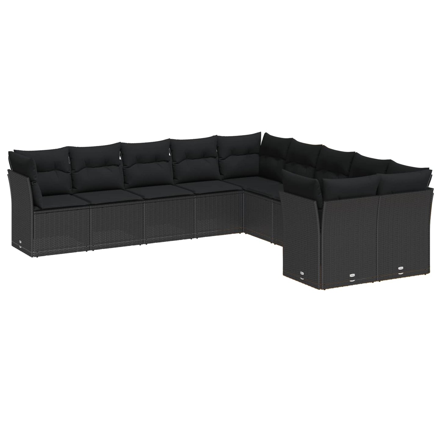Havesofa Sæt 13 stk. Sort polyrattan