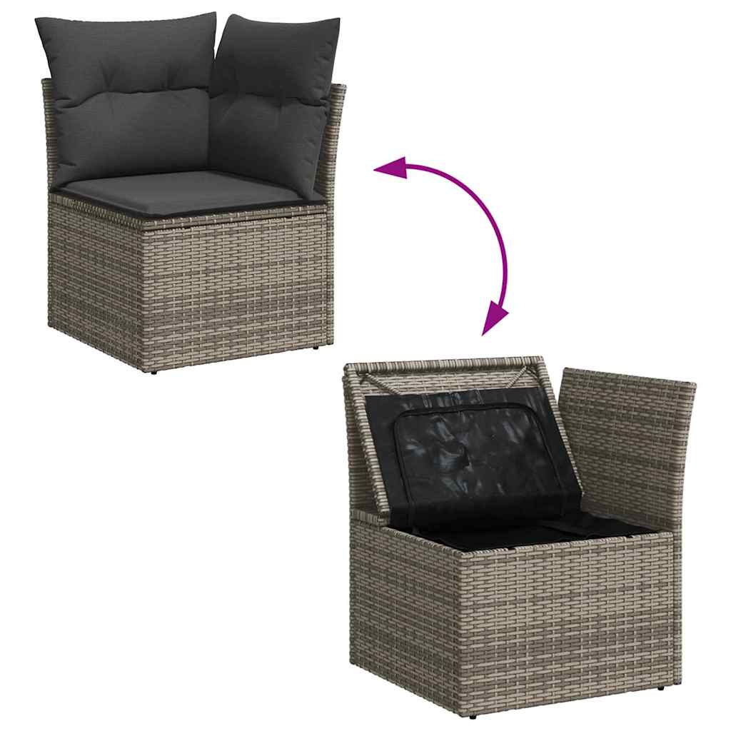 Havesofa Sæt 14 stk. Grå polyrattan