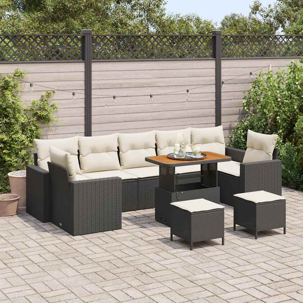 Havesofa Sæt med pude 13 pcs Beige og creme polyrattan