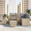 Havesofa Sæt 9 stk. 6-Antal sæder Beige og lys grå polyrattan