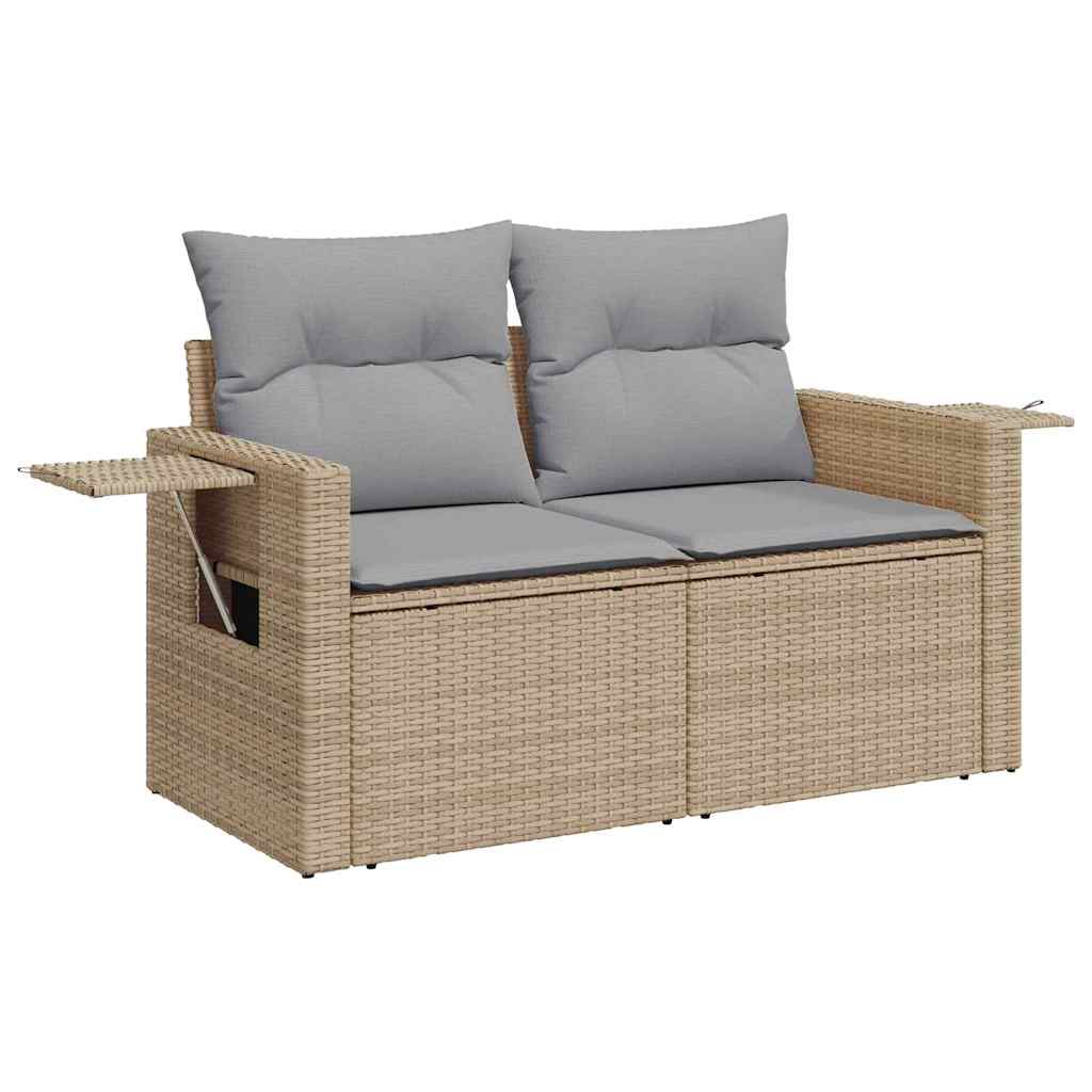 Havesofa Sæt 10 stk. Beige og lys grå polyrattan