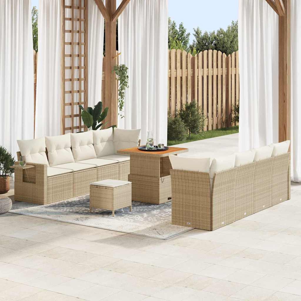 Havesofa Sæt Beige og creme polyrattan