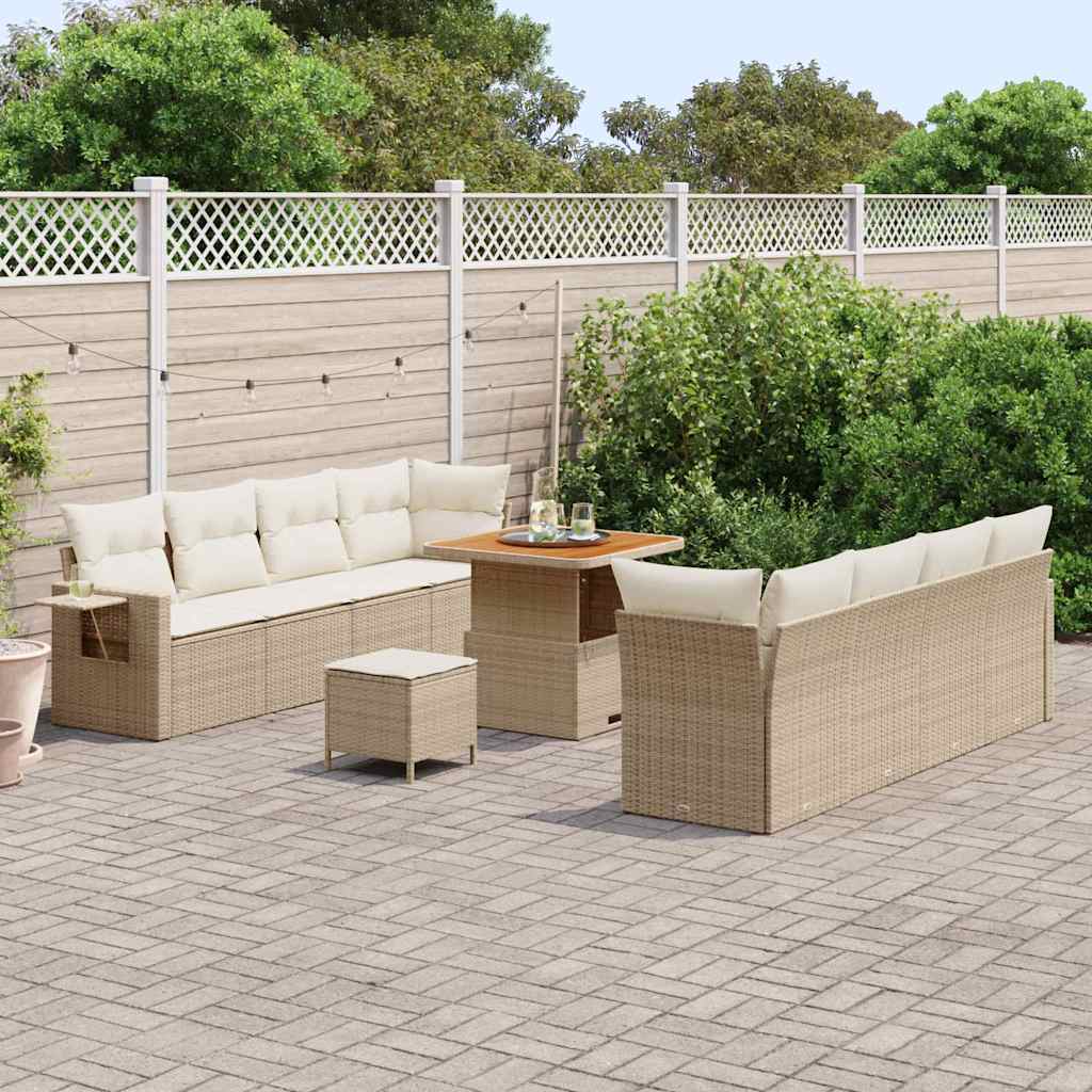 Havesofa Sæt Beige og creme polyrattan
