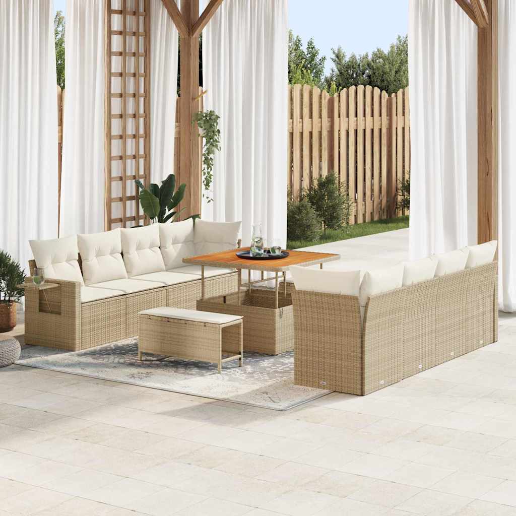 Havesofa Sæt Beige og creme polyrattan