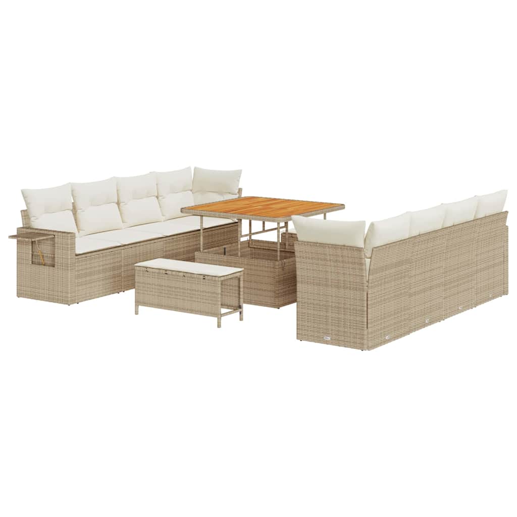 Havesofa Sæt Beige og creme polyrattan