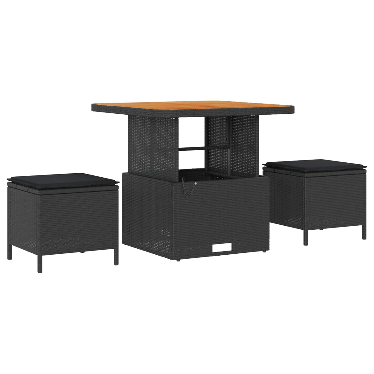 Havesofa Sæt 8 stk. 7-Antal sæder Sort polyrattan