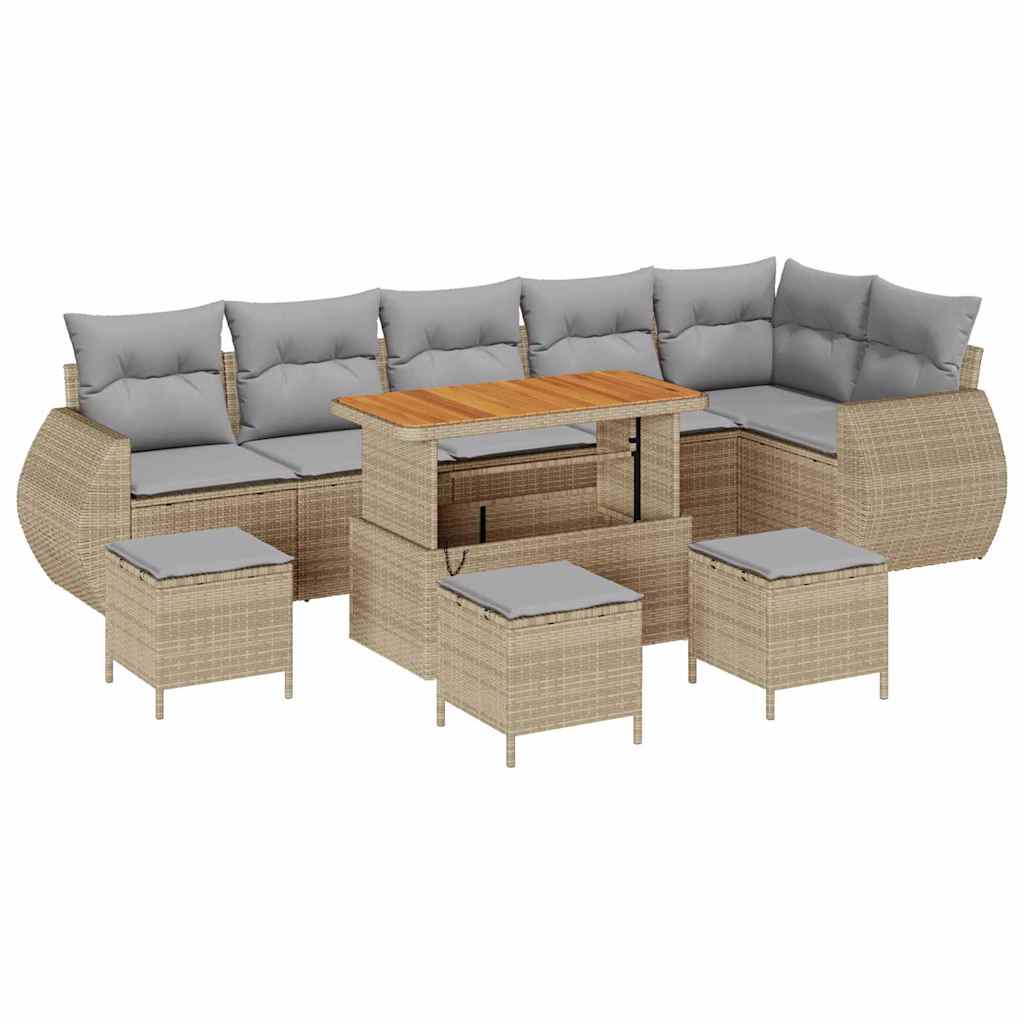 Havesofa Sæt 10 stk. 10-Antal sæder Beige og lys grå